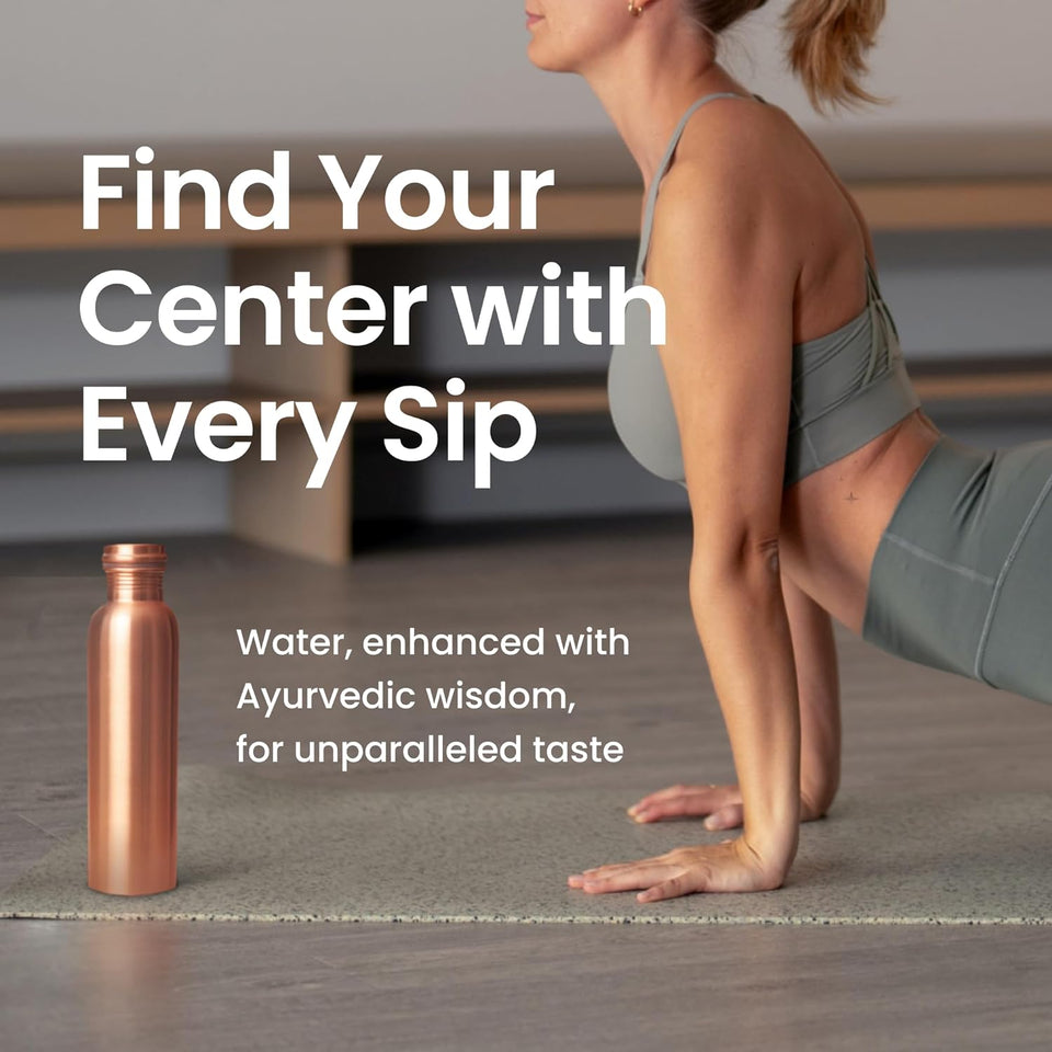 Otiem Smooth Ayurvedic Preimum Copper Water Bottle  - 1 Litre (34 Oz) Leak Proof (Handcrafted)