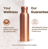 Otiem Smooth Ayurvedic Preimum Copper Water Bottle  - 1 Litre (34 Oz) Leak Proof (Handcrafted)