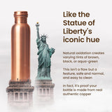 Otiem Smooth Ayurvedic Preimum Copper Water Bottle  - 1 Litre (34 Oz) Leak Proof (Handcrafted)