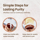 Otiem Smooth Ayurvedic Preimum Copper Water Bottle  - 1 Litre (34 Oz) Leak Proof (Handcrafted)