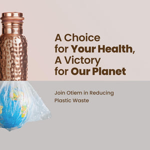 Otiem Hammered Ayurvedic Premium Copper Water Bottle  - 1 Litre (34 Oz) Leak Proof (Handcrafted)