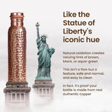 Otiem Hammered Ayurvedic Premium Copper Water Bottle  - 1 Litre (34 Oz) Leak Proof (Handcrafted)